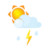 Sun littlecloud flash rain Icon
